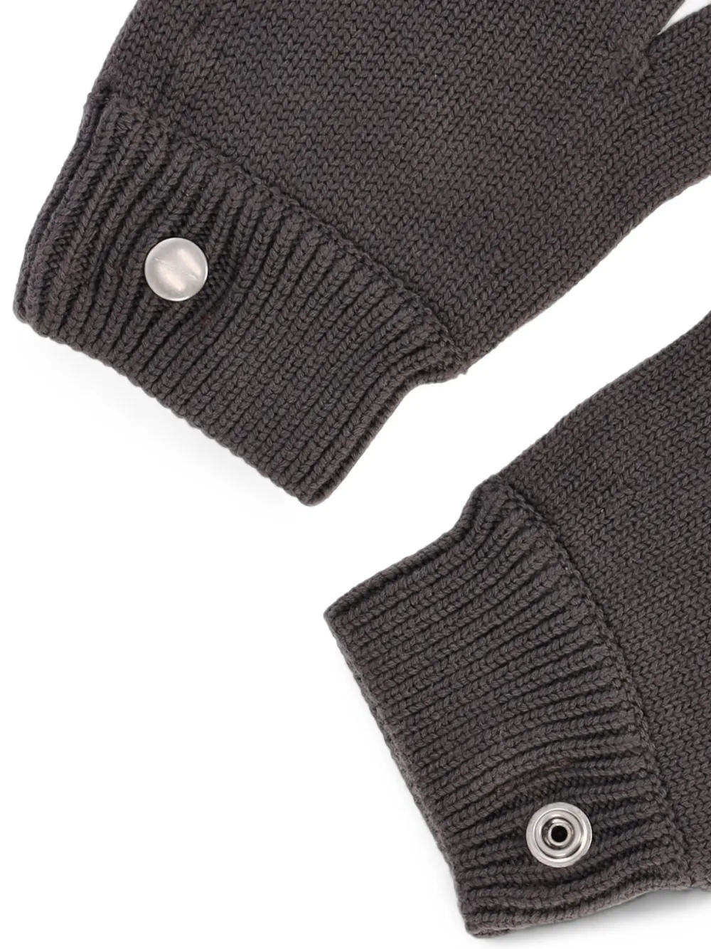 Rick Owens Handschoenen met geribbelde manchetten en vingerloos detail Zwart