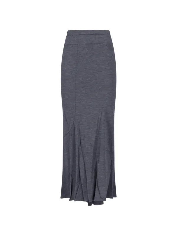 Junya Watanabe Panelled Wool Skirt in Grey