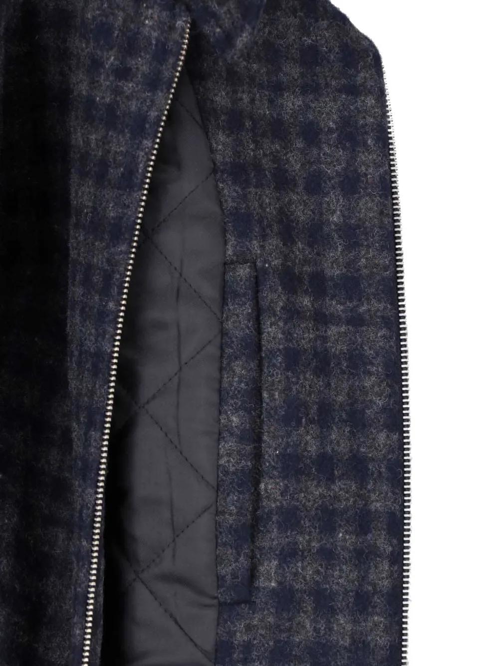 DUNST check wool jacket Blauw