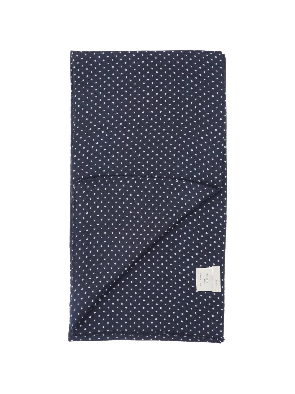 Destin Sjaal met gerafelde afwerking en stippen Blauw