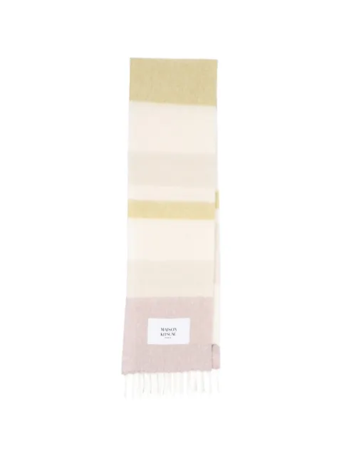 Maison Kitsuné striped fringed scarf
