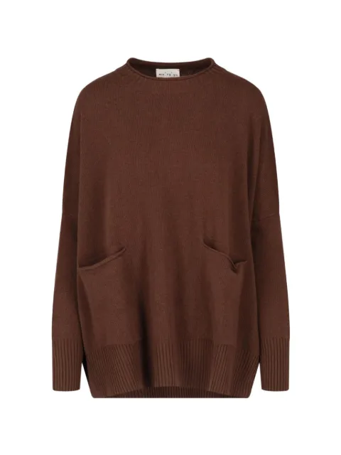 Ma'ry'ya patch-pocket side-slit sweater
