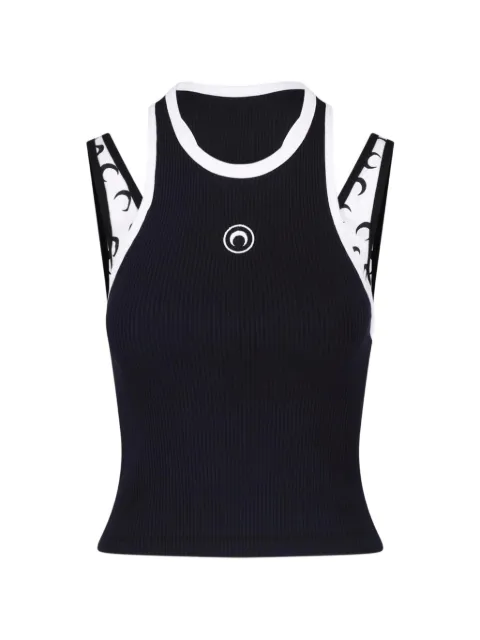 Marine Serre layered jersey tank top