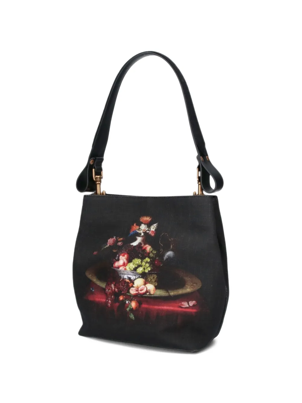 Vivienne Westwood still-life print canvas shoulder bag Zwart