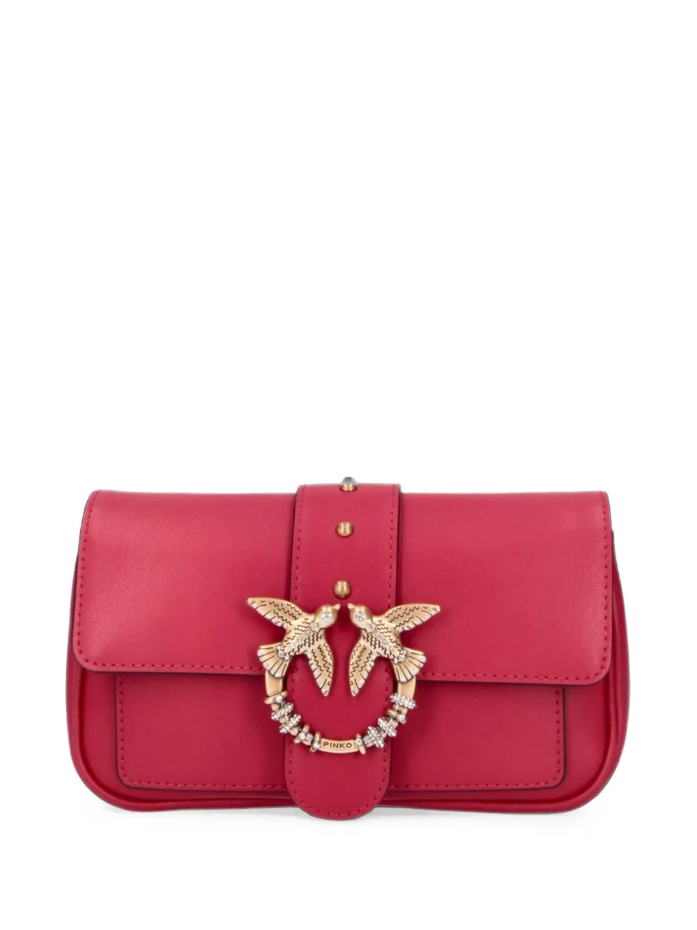 PINKO small Love Bag leather shoulder bag - Rosso