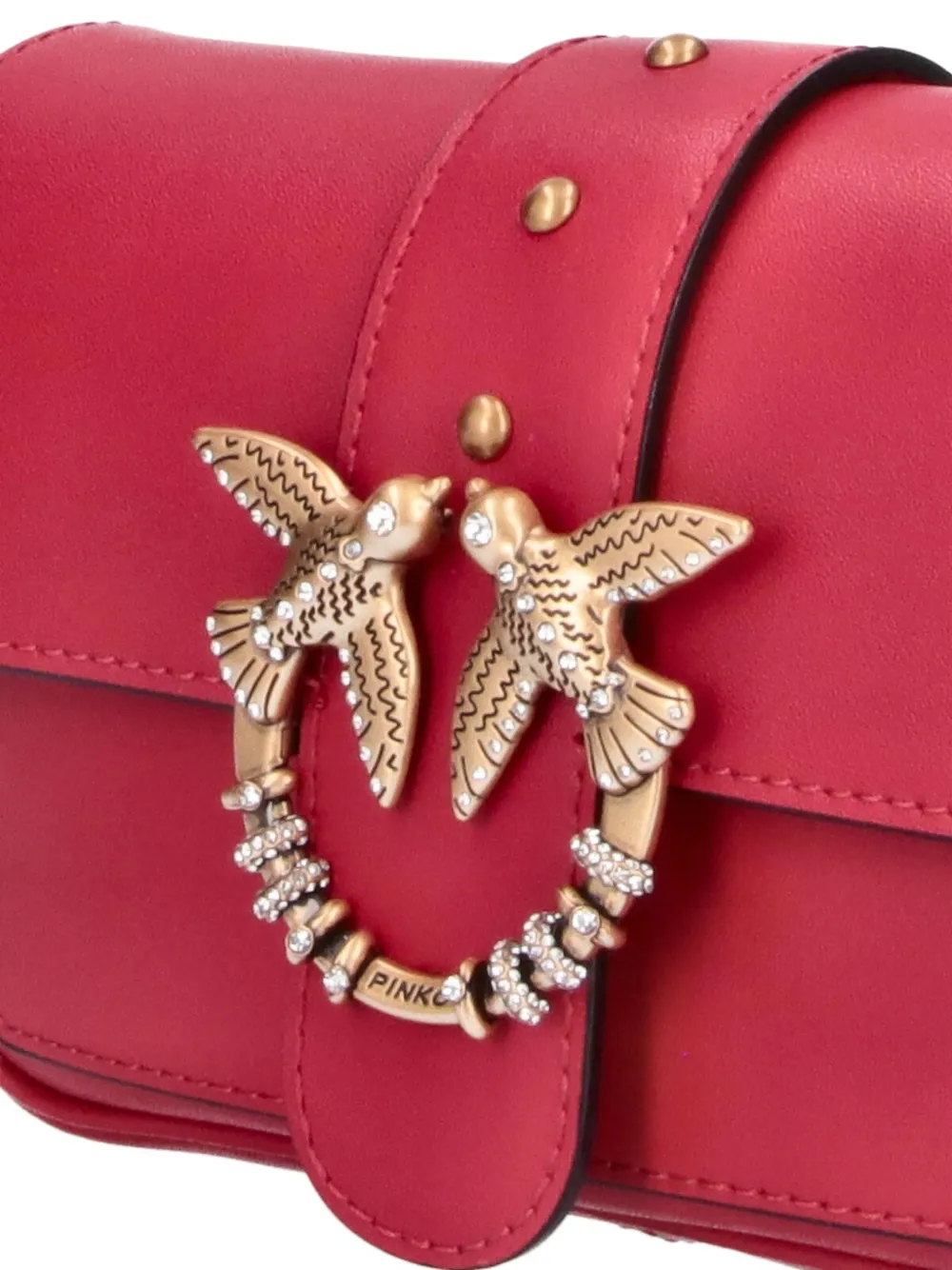 PINKO Kleine Love Bag leren schoudertas Rood