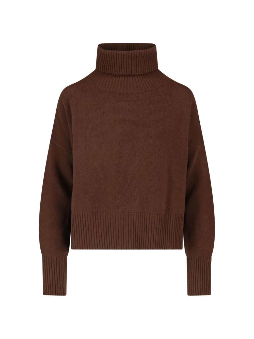 Ma'ry'ya Roll-neck Knitted Sweater In Brown