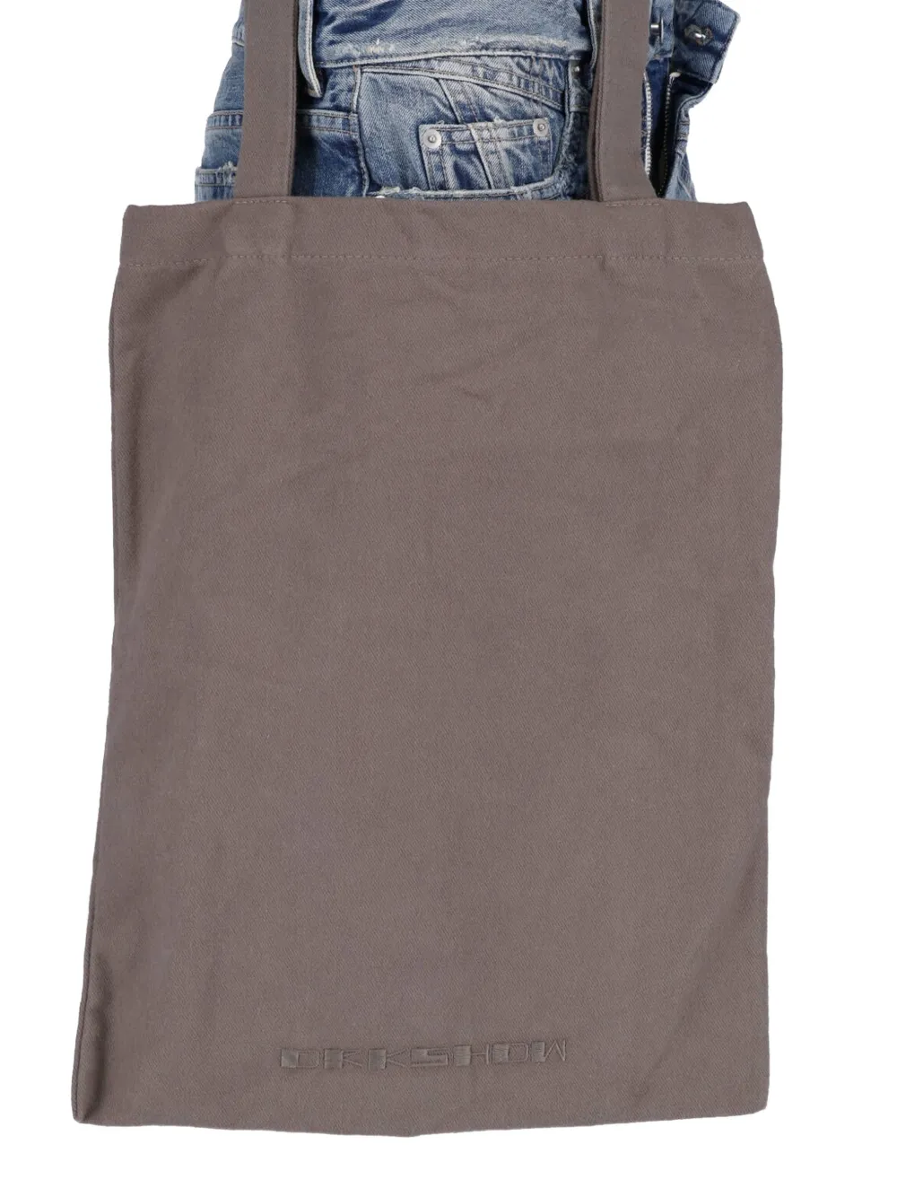 Rick Owens DRKSHDW Denim shorts met vlakken en franje Blauw