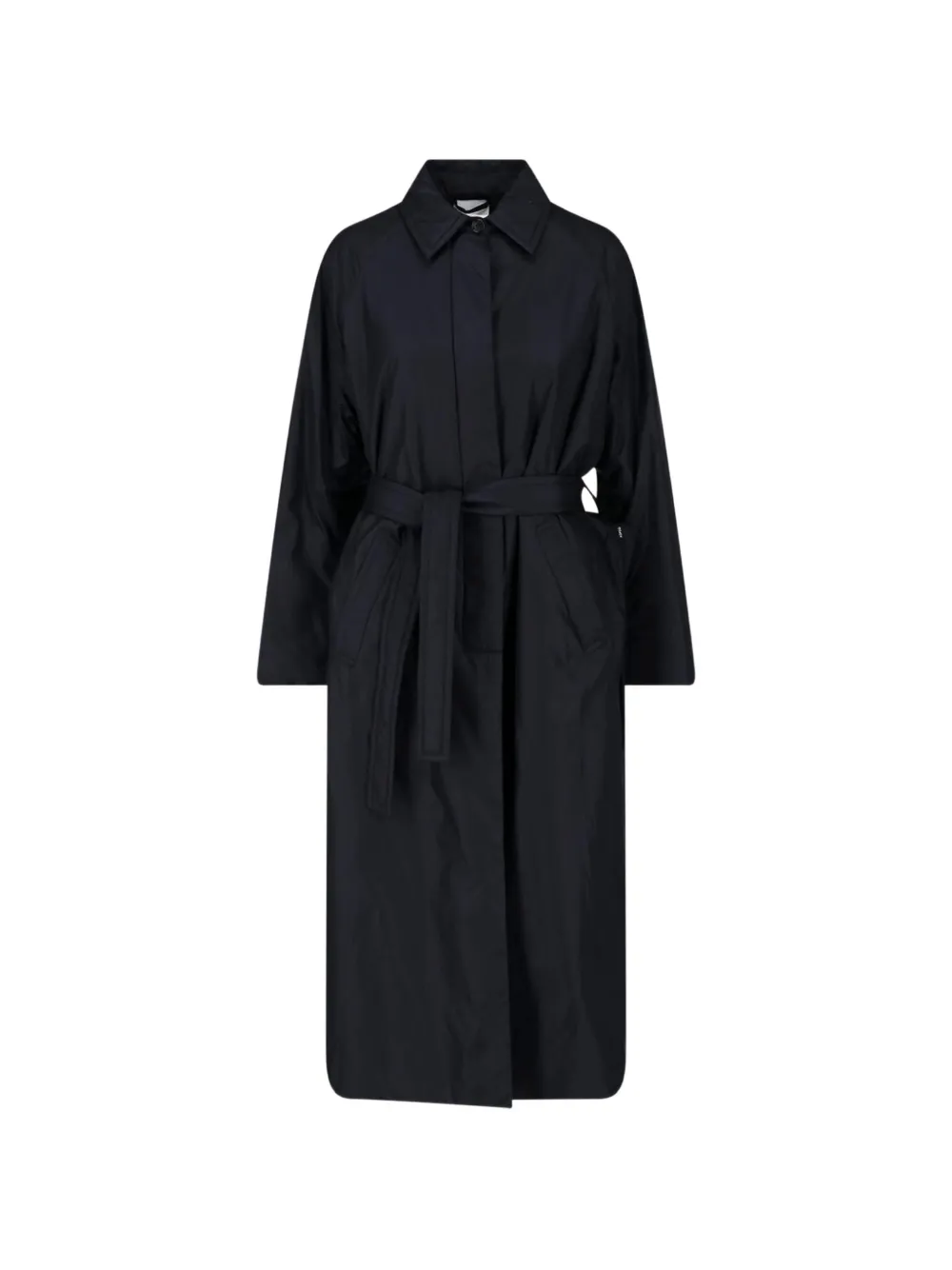 ASPESI belted concealed-fastening coat Zwart