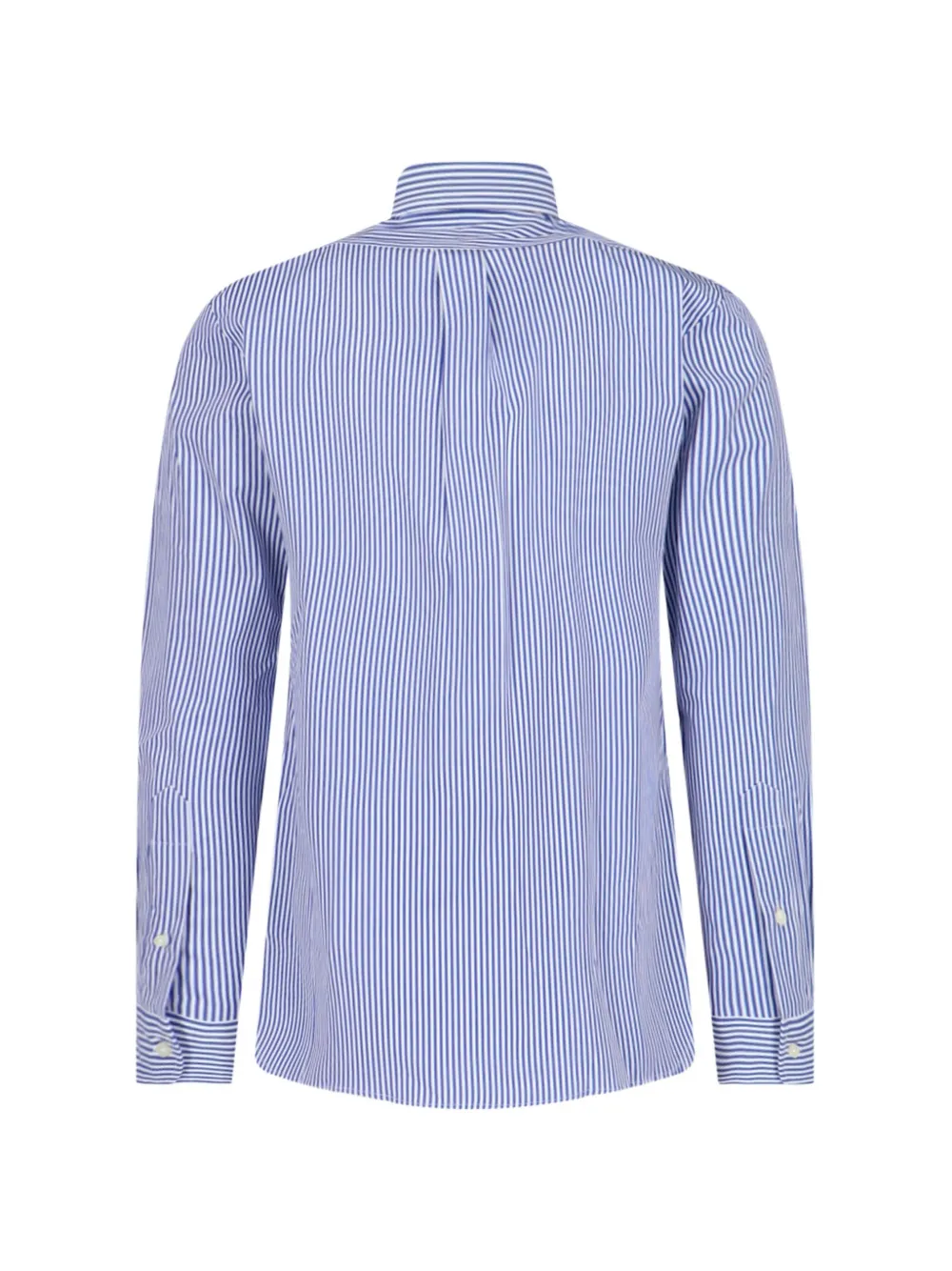 Polo Ralph Lauren striped embroidered-logo shirt Blauw
