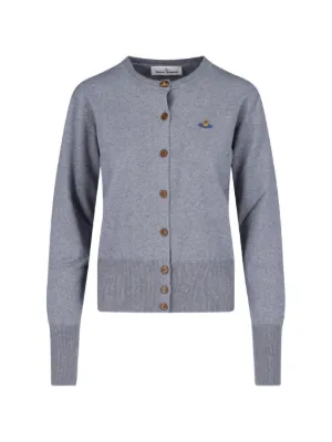 Vivienne Westwood グレー カーディガン Q2 Vivienne Westwood Orb Embroidered Button Cardigan | Grey | FARFETCH