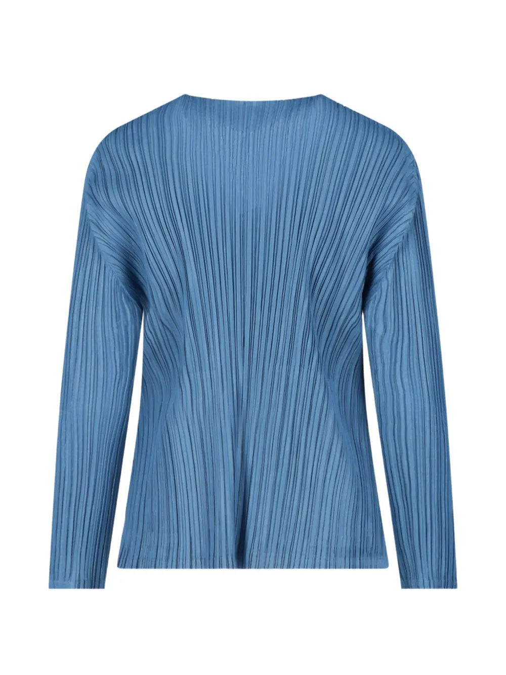 Pleats Please Issey Miyake Mellow Pleats V-neck top Blauw