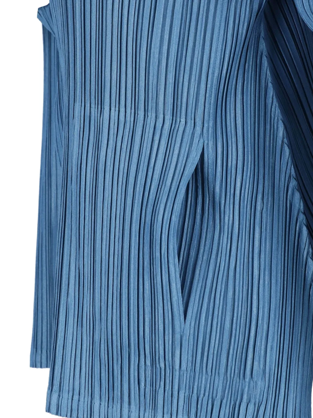 Pleats Please Issey Miyake Mellow Pleats V-neck top Blauw