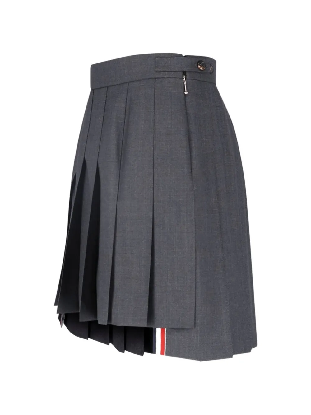 Thom Browne super 120's twill pleated midi skirt
