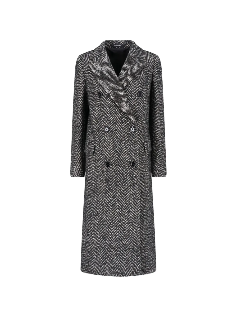 Tagliatore herringbone-pattern double-breasted coat - Nero