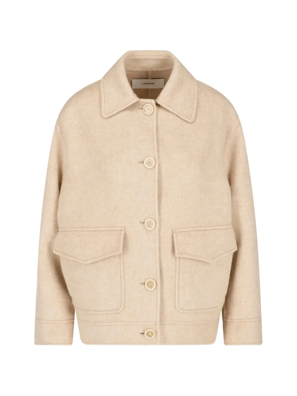 Lardini button-up wool-blend jacket - Nude