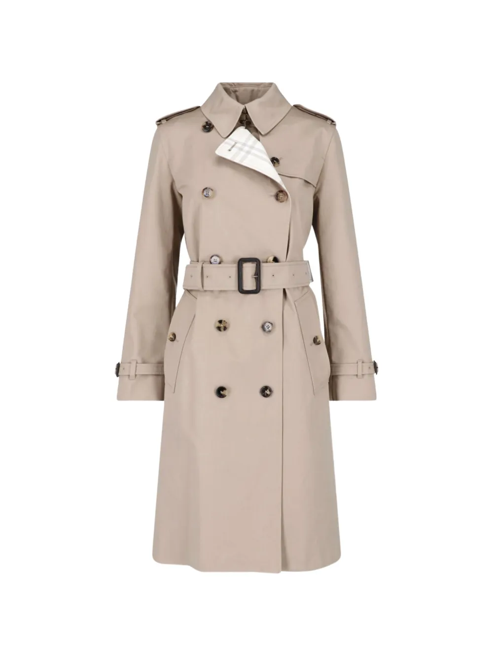Burberry double-breasted belted trench coat - Toni neutri