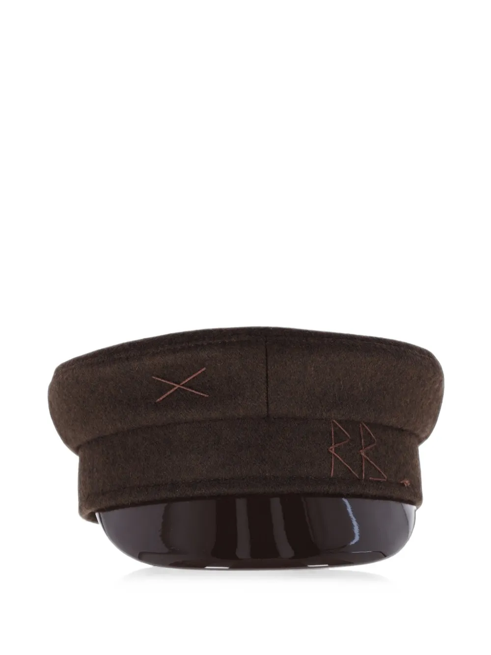 Ruslan Baginskiy Baker Boy-embroidered hat - Marrone