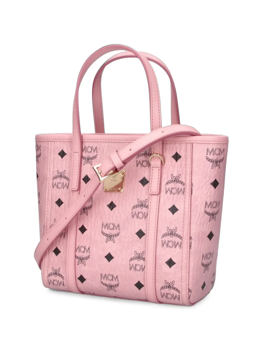 MCM Toni mini-shopper met monogram-print Roze