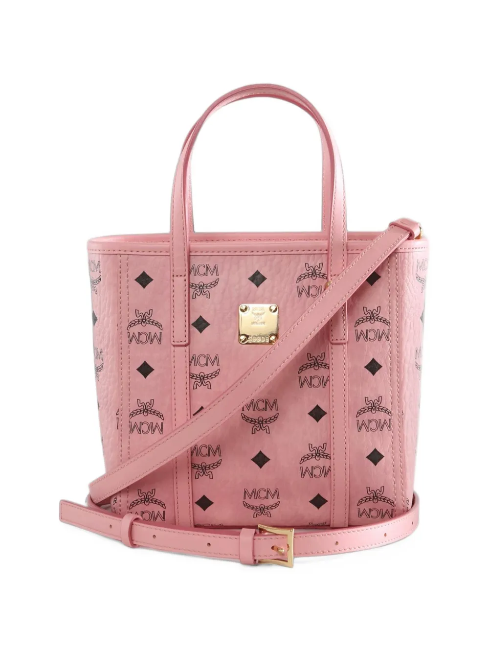 MCM Toni mini-shopper met monogram-print Roze