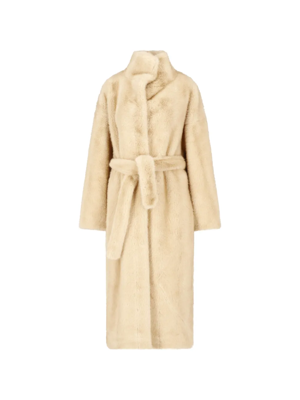 The Frankie Shop Ravello faux-fur robe coat beige
