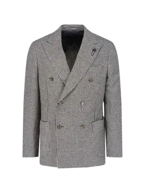 Lardini x Sugar houndstooth double-breasted jacket