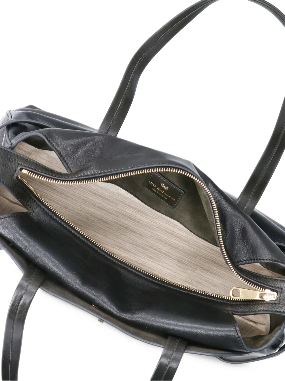 Anya Hindmarch Wilson twist-lock leather tote bag Zwart