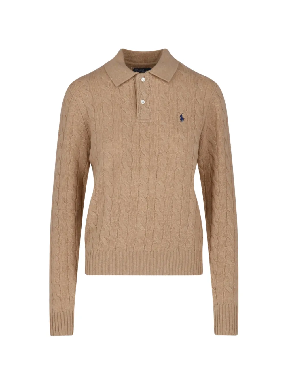 Polo Ralph Lauren Logo-embroidered Polo Sweater In Neutrals