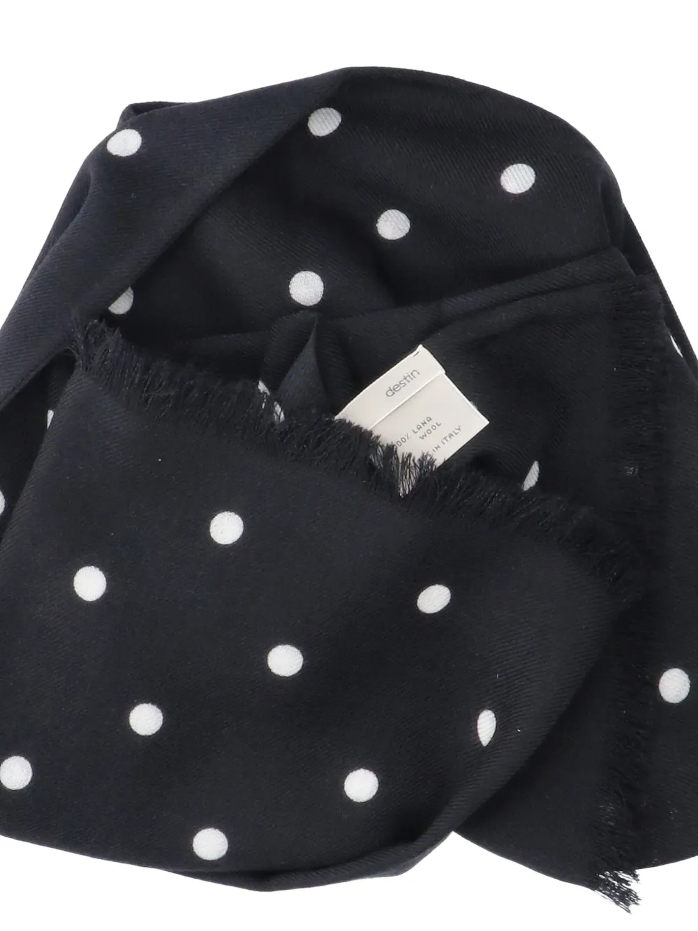 Destin polka-dot frayed scarf Zwart