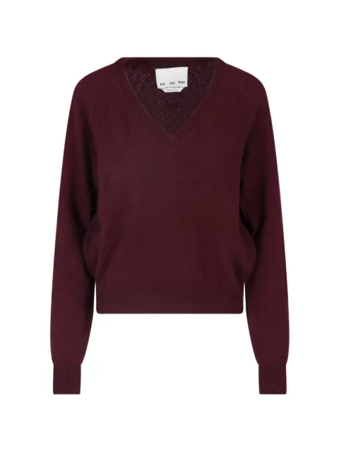 SA SU PHI V-neck long-sleeve sweater