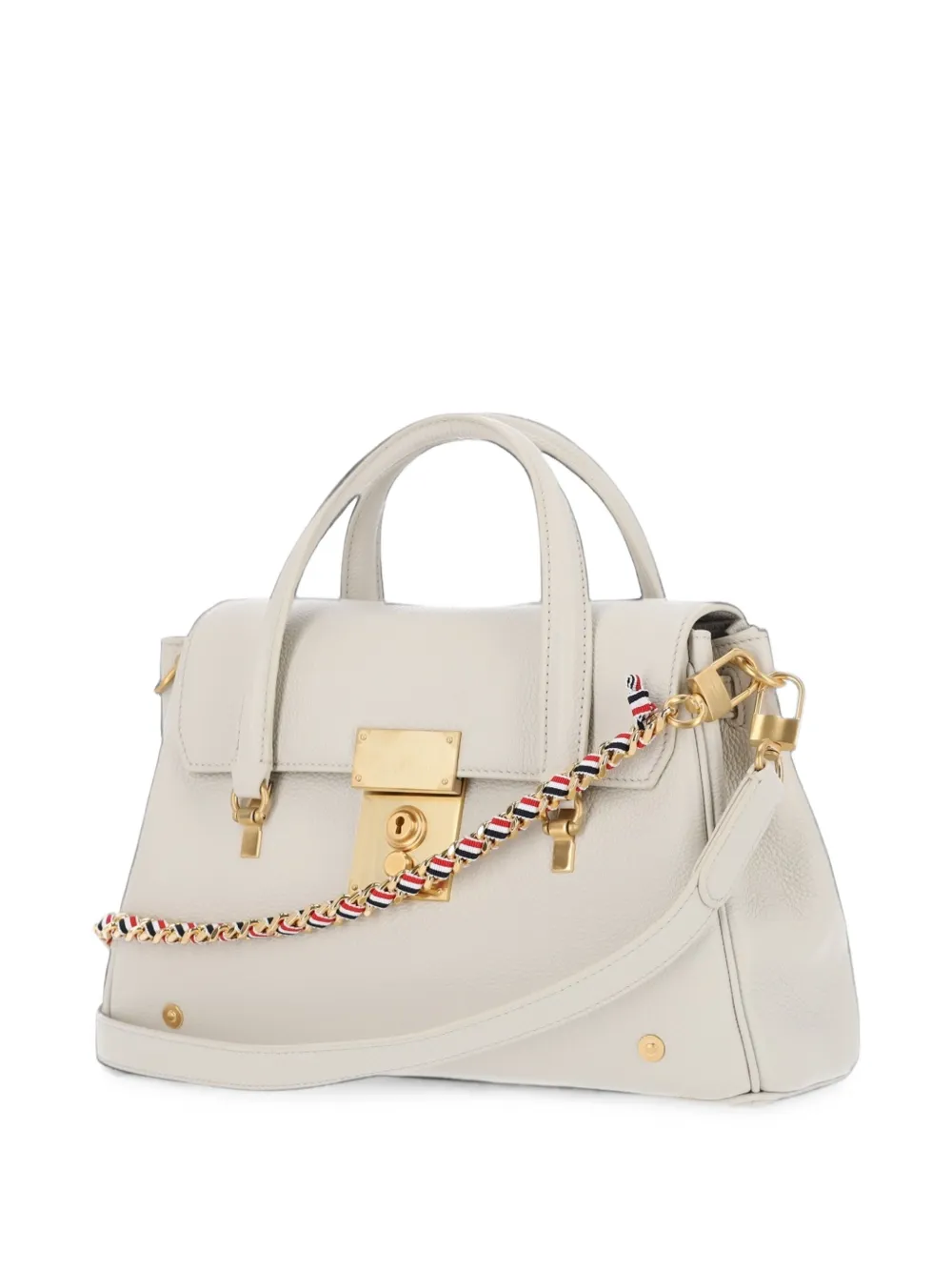 Thom Browne Kleine Bolton leren shopper Beige
