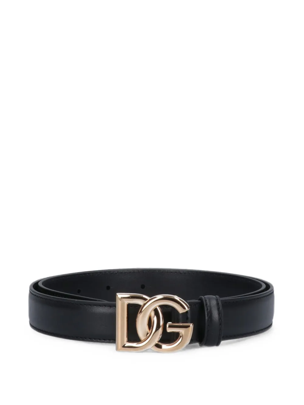Dolce & Gabbana calfskin belt with logo - Nero
