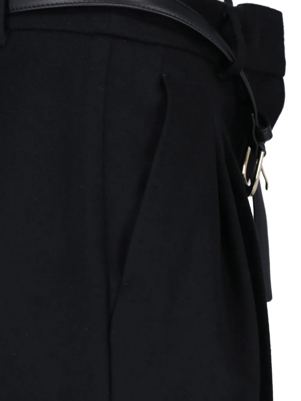 Max Mara Geplooide pantalon met ceintuur Zwart