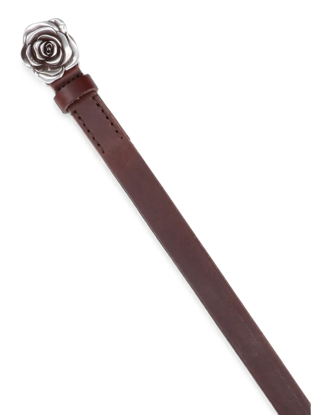 OUR LEGACY Leren riem met roosgesp Bruin