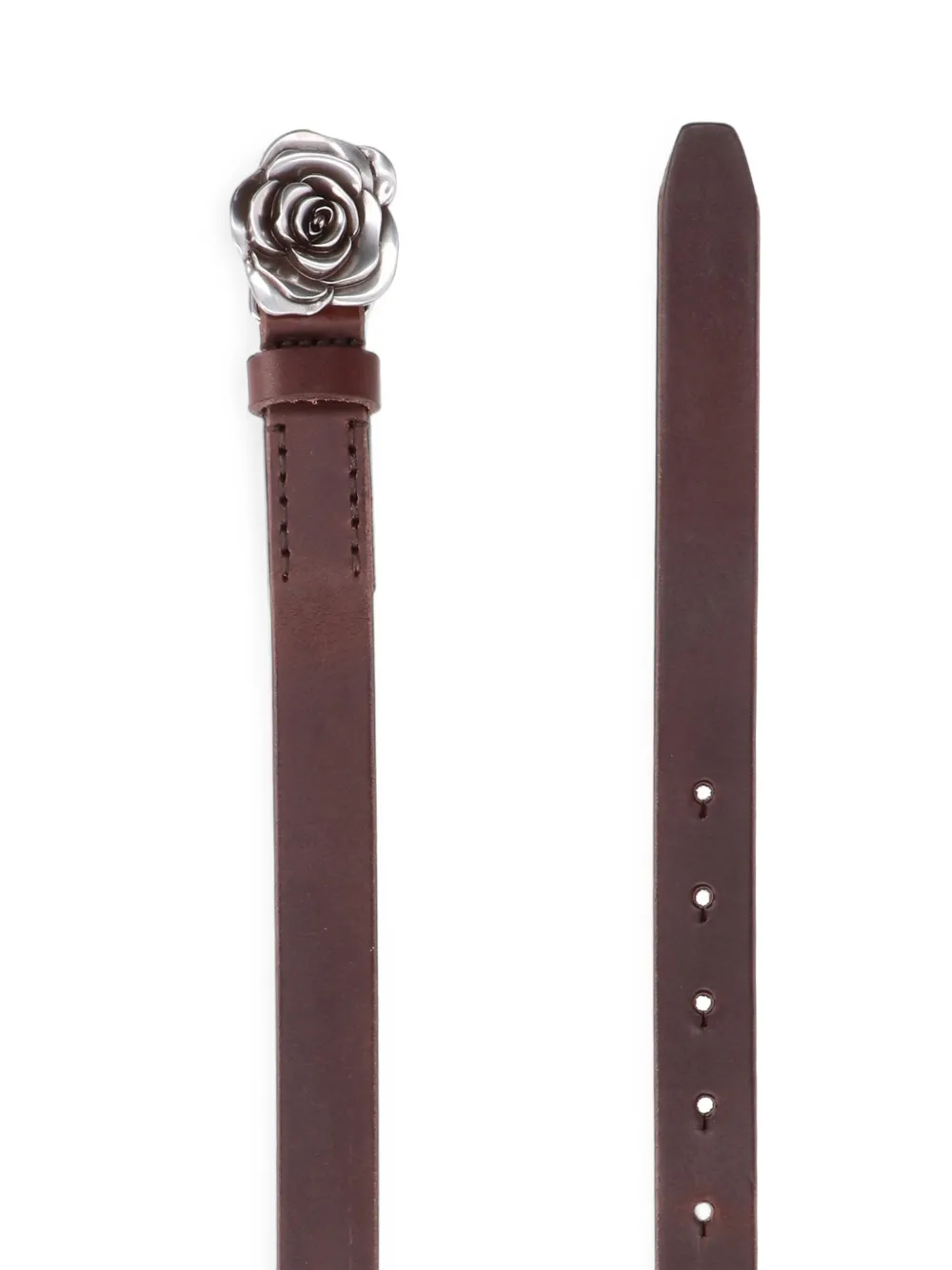 OUR LEGACY Leren riem met roosgesp Bruin