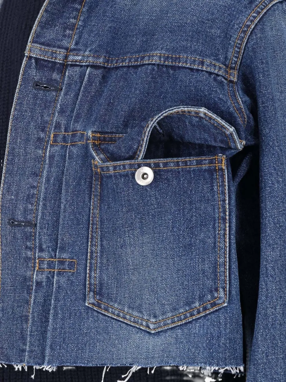 sacai Gelaagd denim jack Blauw