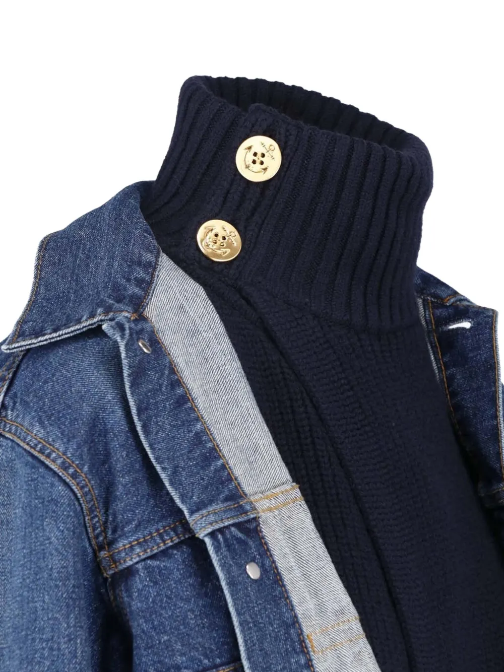 sacai Gelaagd denim jack Blauw