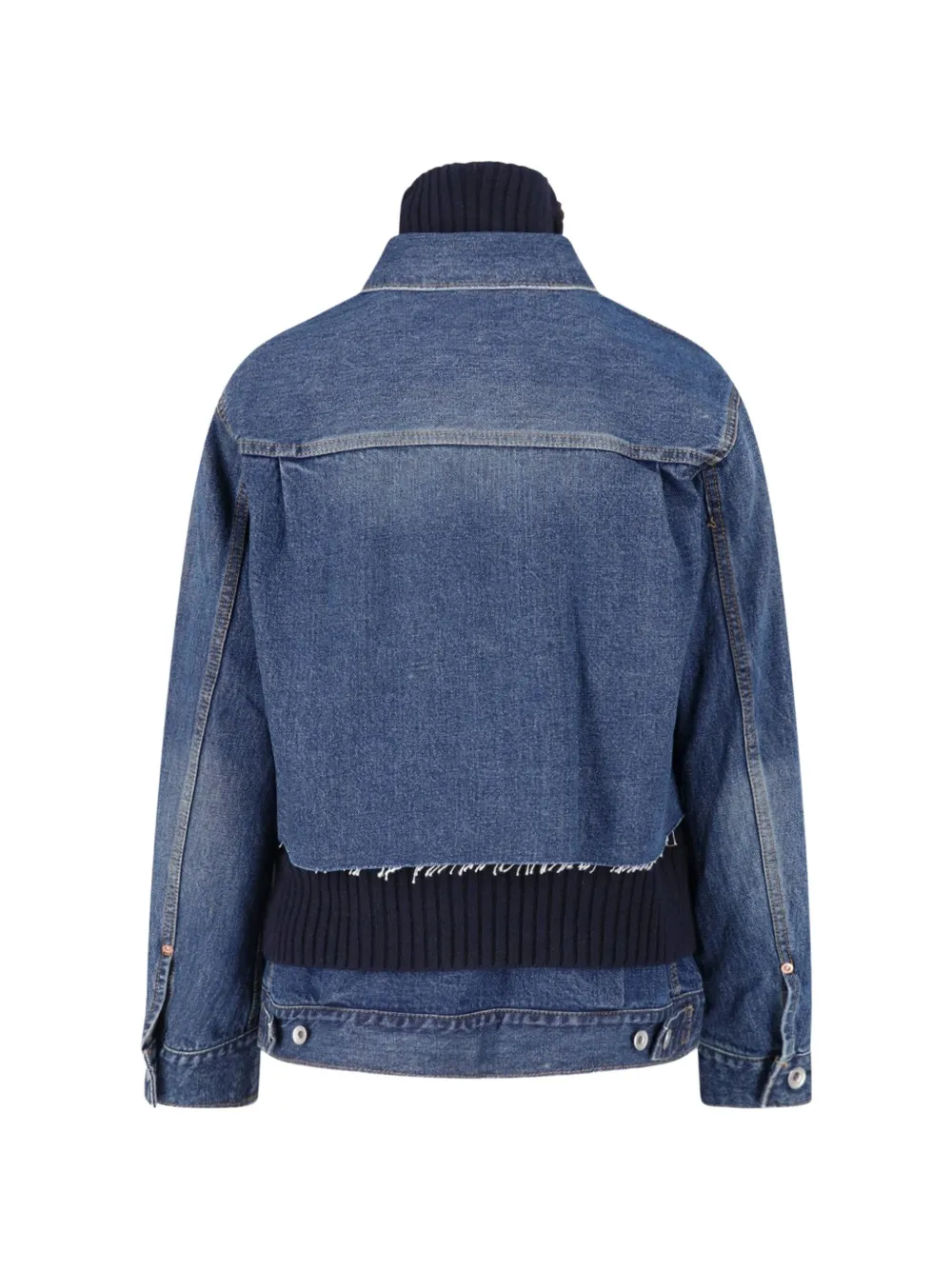 sacai Gelaagd denim jack Blauw