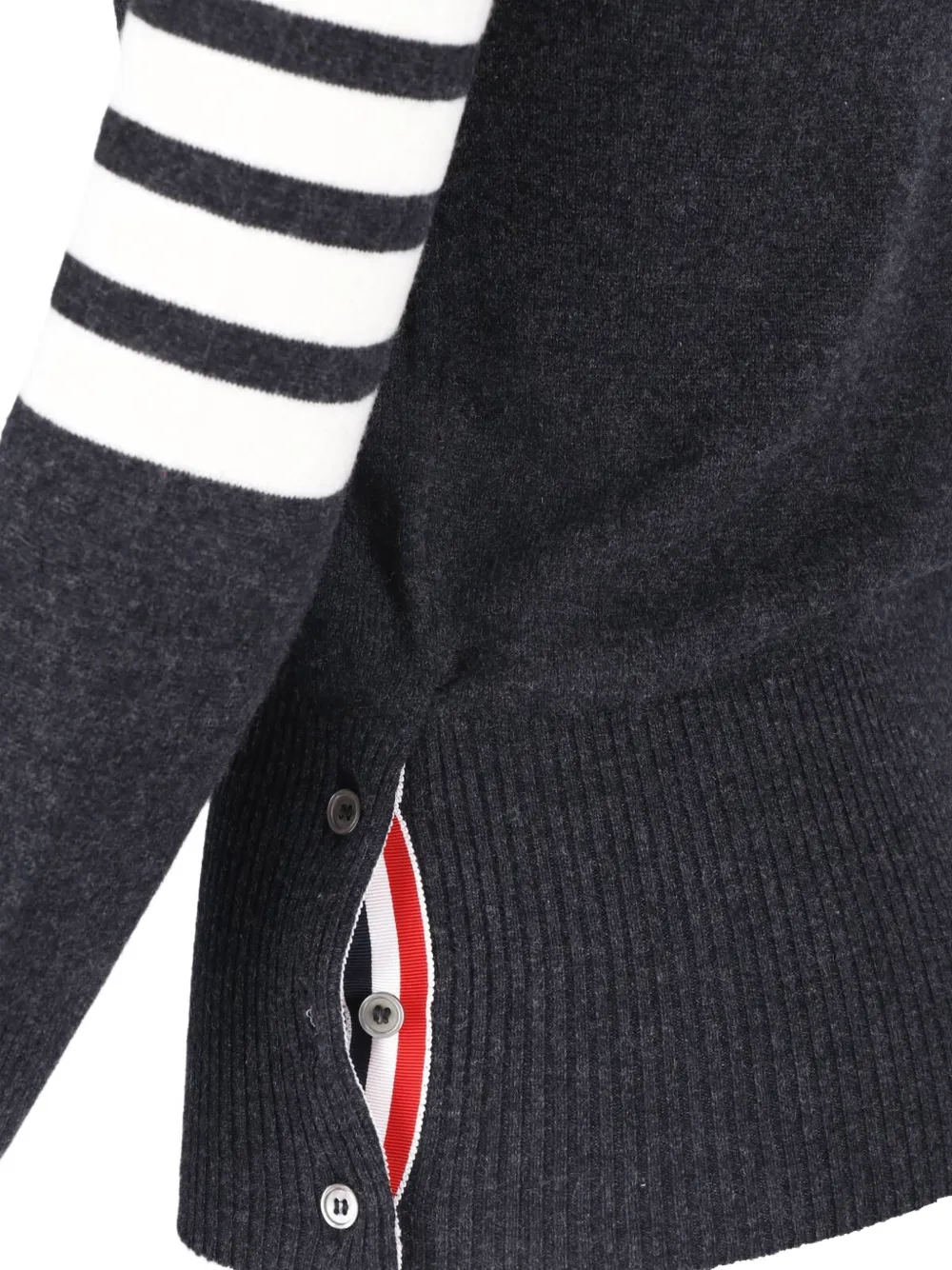 Thom Browne 4-Bar klassiek kasjmier vest met V-hals Grijs