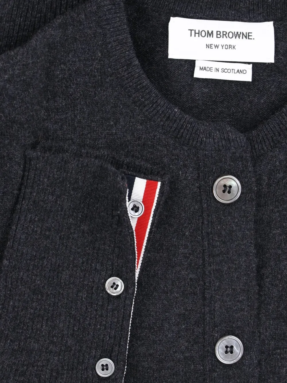 Thom Browne 4-Bar klassiek kasjmier vest met V-hals Grijs