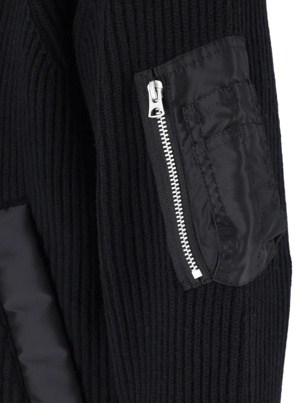 sacai Ribgebreide trui Zwart