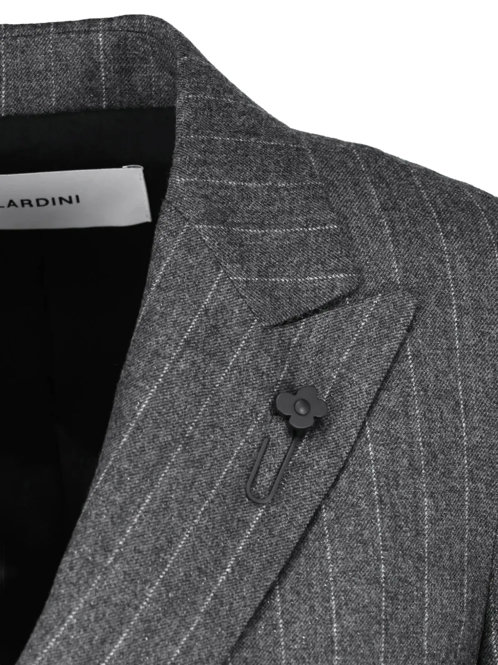 Lardini Pinstripe Double-breasted Jacket in Grey, view 4