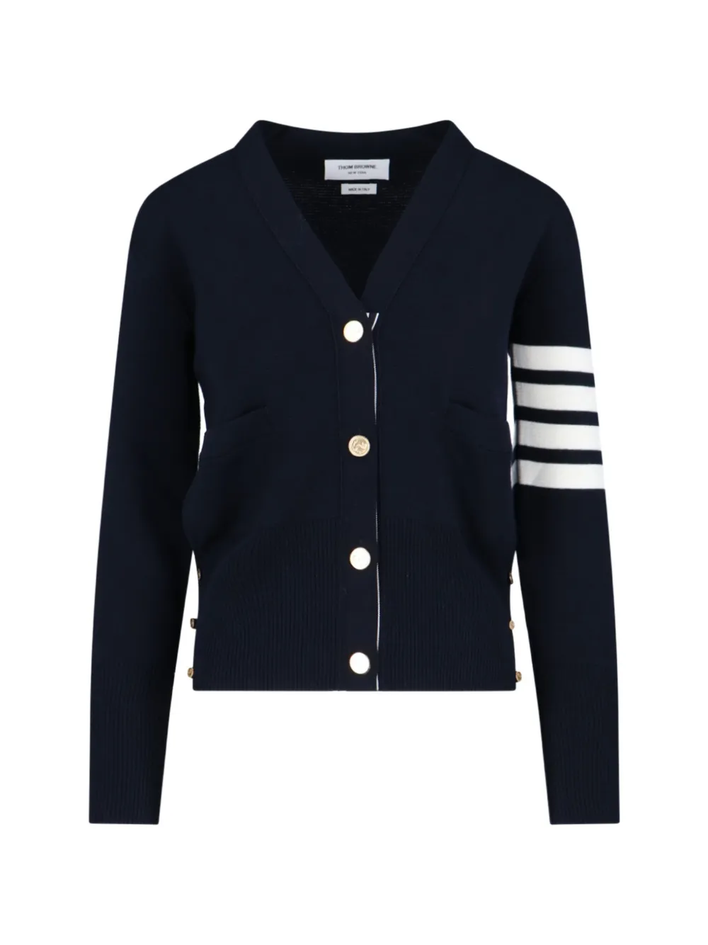 Thom Browne 4-Bar stripe V-neck cardigan - Blu