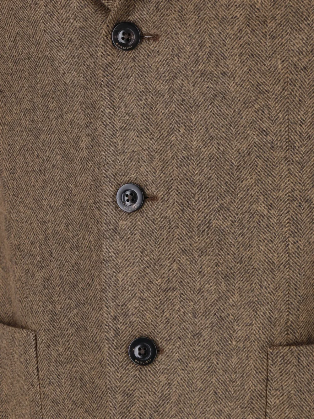 Boglioli K.Jacket jack met visgraatpatroon Bruin