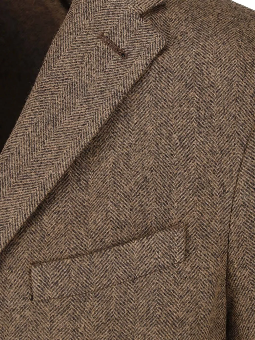Boglioli K.Jacket jack met visgraatpatroon Bruin