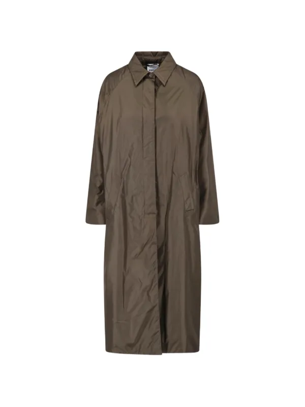 ASPESI Belted Raglan-sleeve Trench Coat in Brown