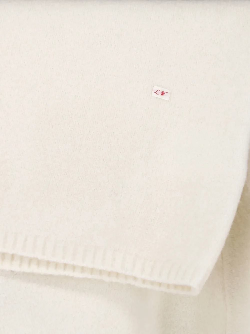 Low Classic Gebreide trui met logo-patch Wit
