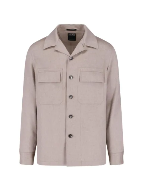 Zegna Oasi Cashmere flap-pocket shirt