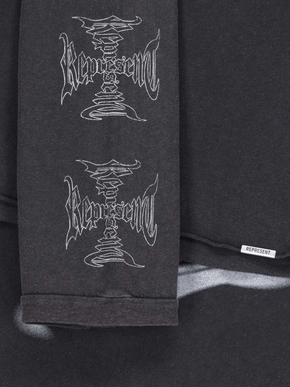 Represent MH logo-print long-sleeve T-shirt Zwart