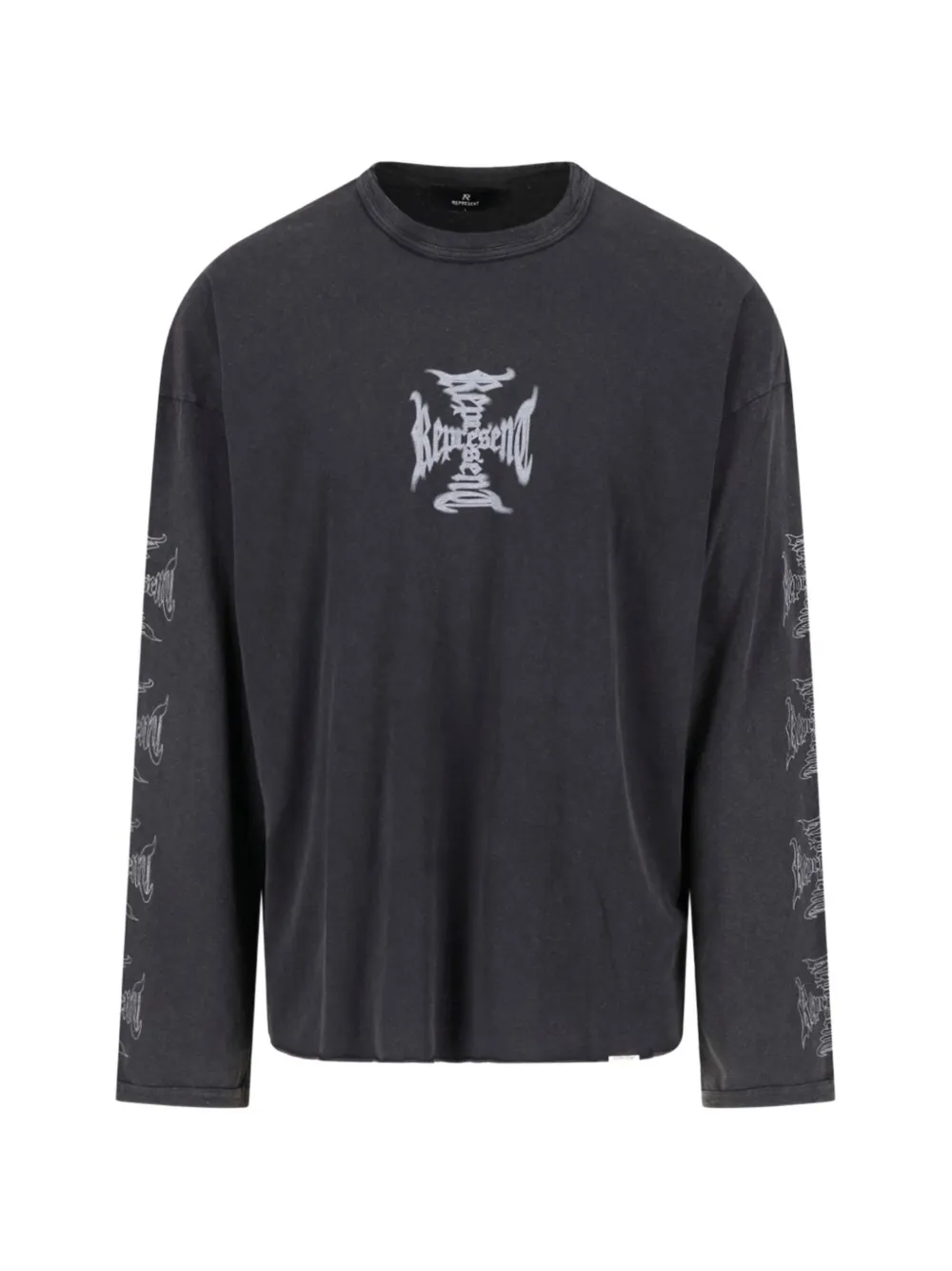 Represent t-shirt MH à manches longues et logo imprimé - Noir
